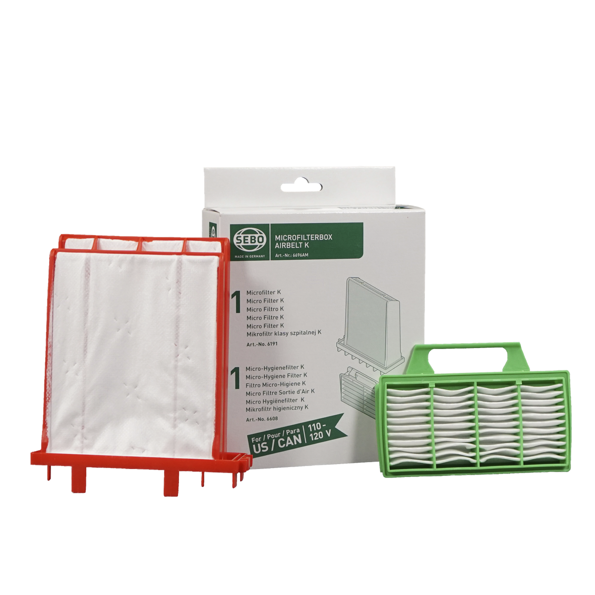 Sebo Airbelt K Filter Set (Part# 6696AM)