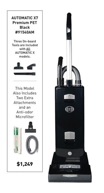 Sebo Automatic X7 Premium Pet Black Onyx spec info