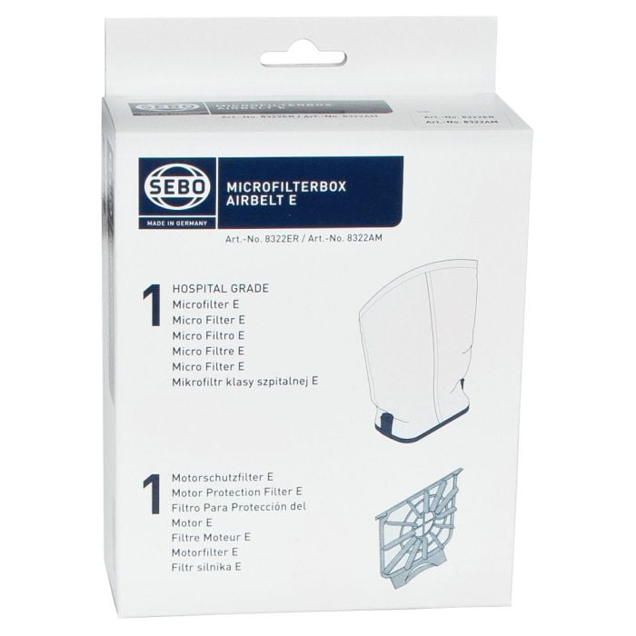 Sebo Airbelt E Filter Set, part# 8322AM (international part# 8322ER)