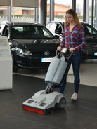 Lindhaus LW46 Hybrid cleaning a showroom floor