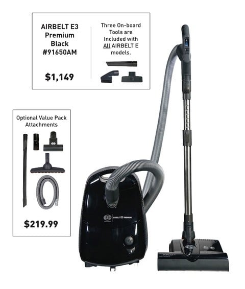 Sebo Airbelt E3 Premium Black Onyx spec info