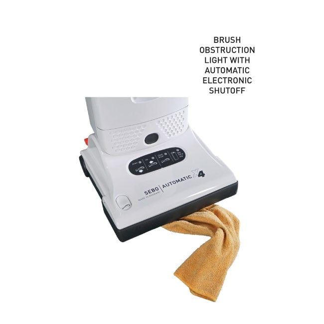 Sebo Automatic X4 brush obstruction light feature