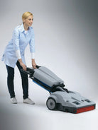 Lindhaus LW46 Hybrid being pushed across a hard floor